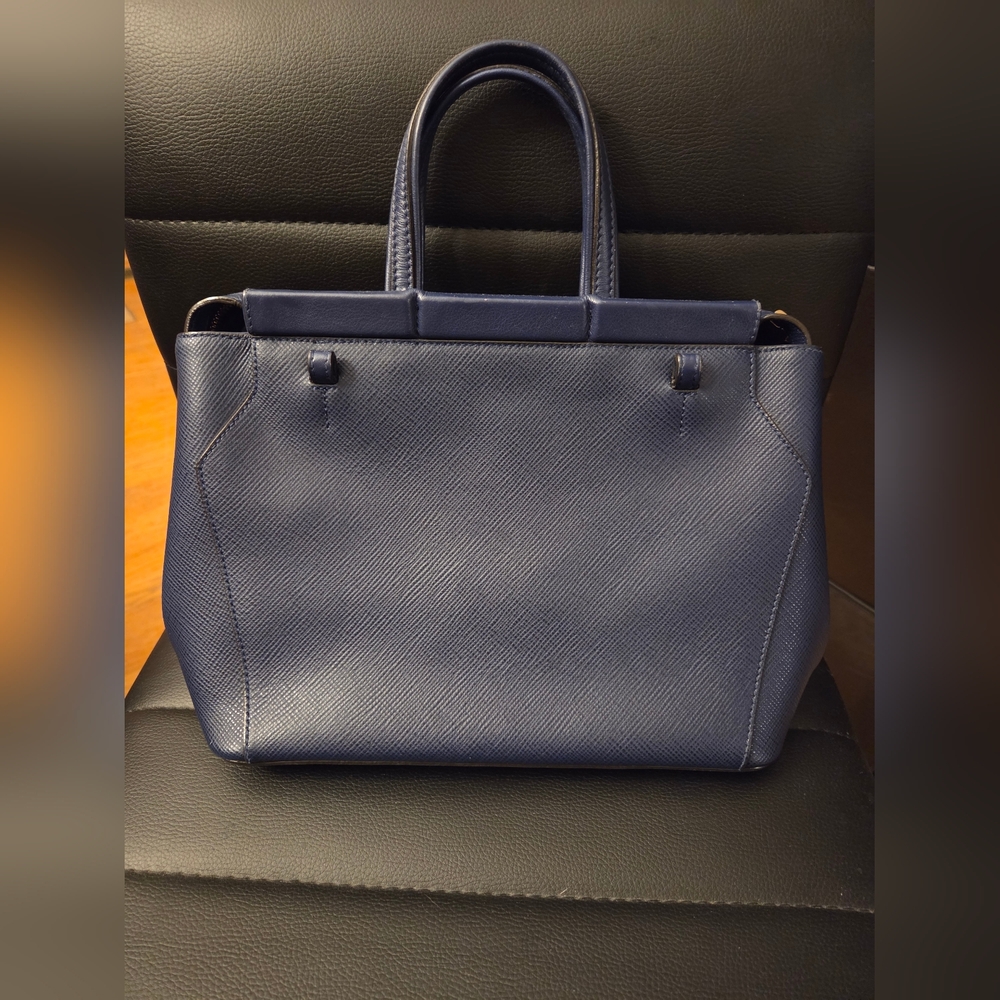 Authentic Furla Navy Blue Leather Small Talia - Picture 3 of 12